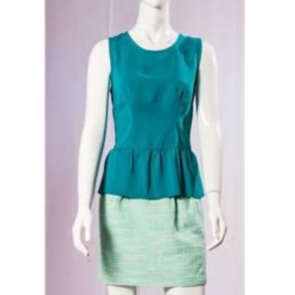 Teal peplum top